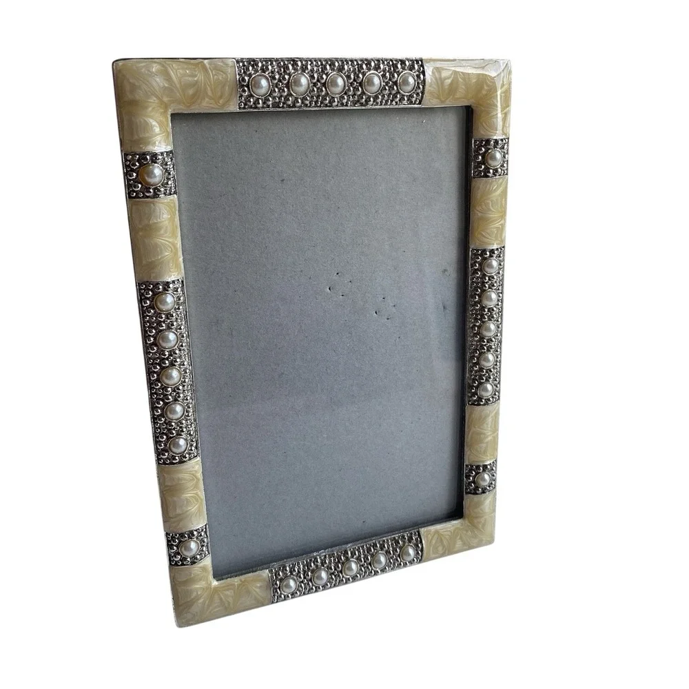 Wedding Collection Epoxy Faux Pearl Picture‎ Frame Gold Ornate Photo 4x6